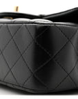 Lambskin Quilted Mini Rectangular Flap Black