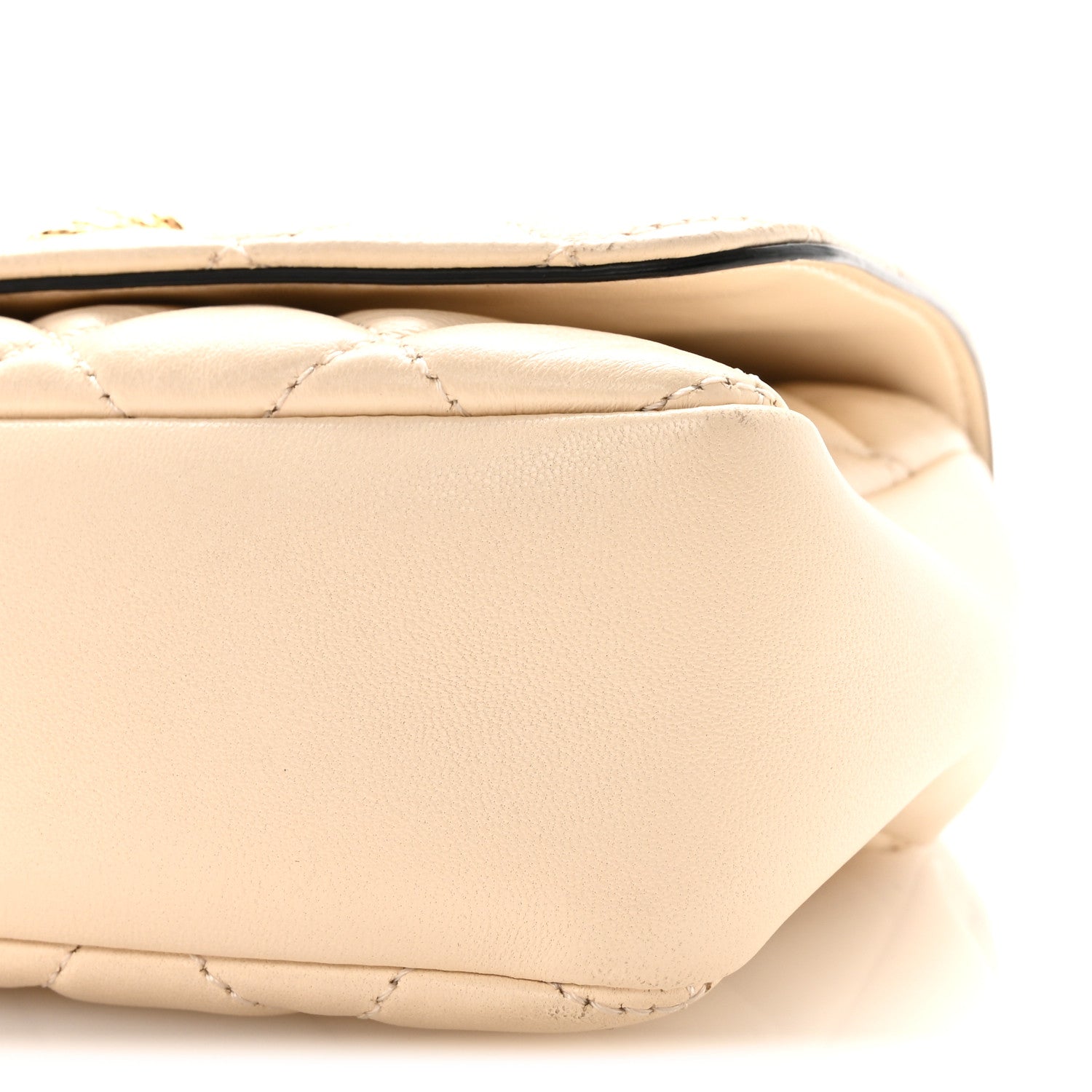 Nappa Quilted Small Medusa Chain Crossbody White