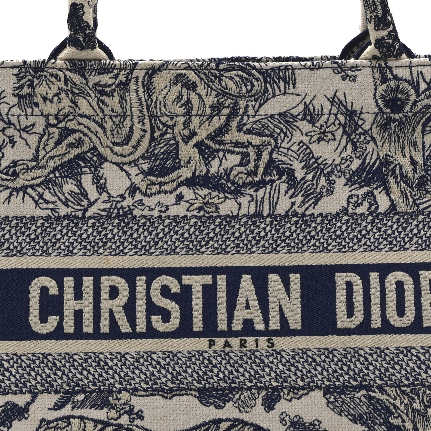Canvas Embroidered Medium D1ORiviera Toile De Jouy Book Tote Blue
