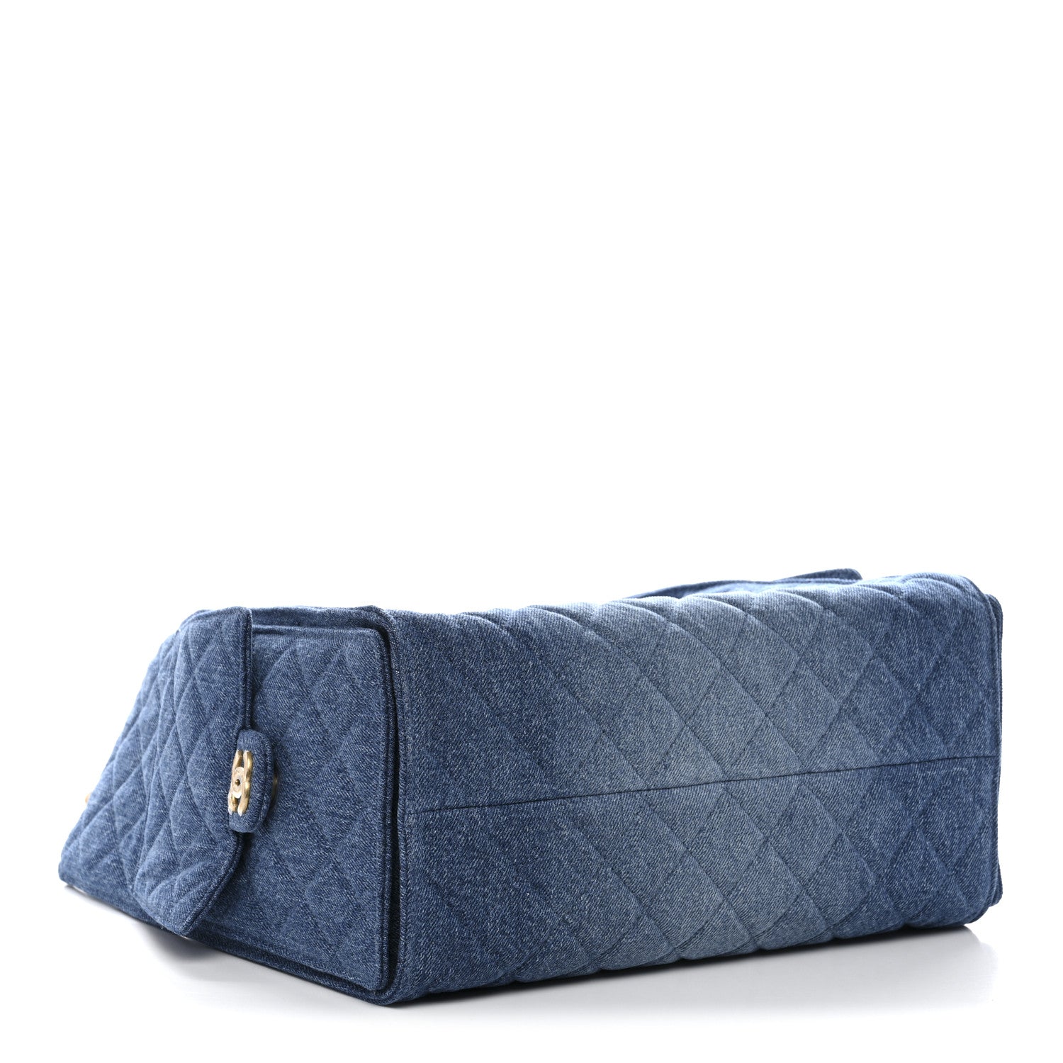 Washed Denim Quilted Medium CHNL 25 Handbag Blue
