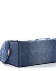 Washed Denim Quilted Medium CHNL 25 Handbag Blue