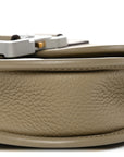 Grained Calfskin Mini Gallop Bag With Strap Beige