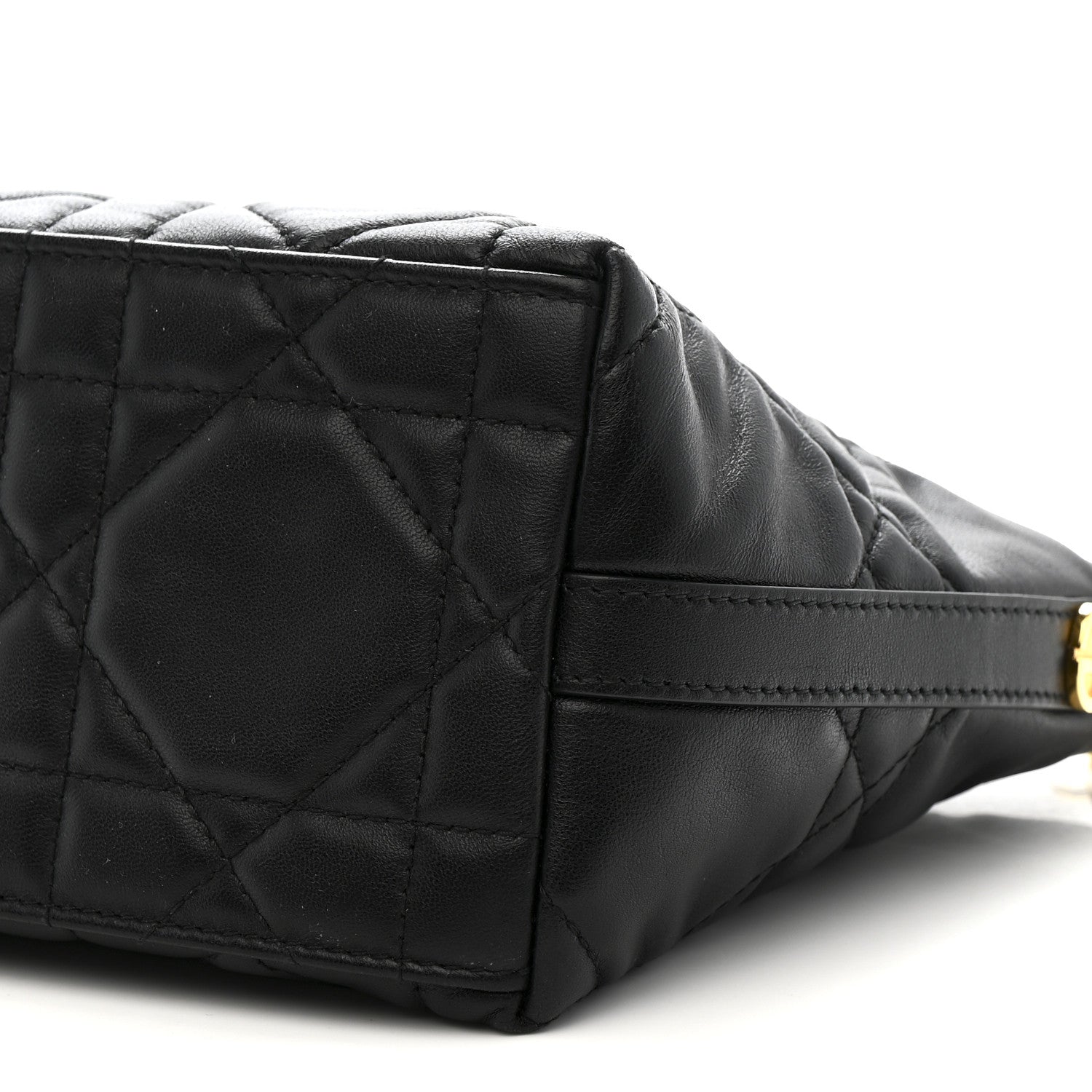 Lambskin Macrocannage D1ORStar Hobo Bag Black