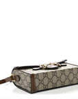 GG Supreme Monogram Mini Horsebit 1955 Shoulder Bag Beige Brown Sugar