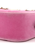 Velvet Matelasse Marquise Crystals Mini GG Marmont Chain Shoulder Bag Malva