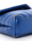 Metallic Calfskin Y Quilted Monogram Toy Loulou Crossbody Bag Blue Royal