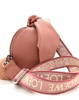 Calfskin Shearling Small Bunny Shoulder Bag Peach Bloom