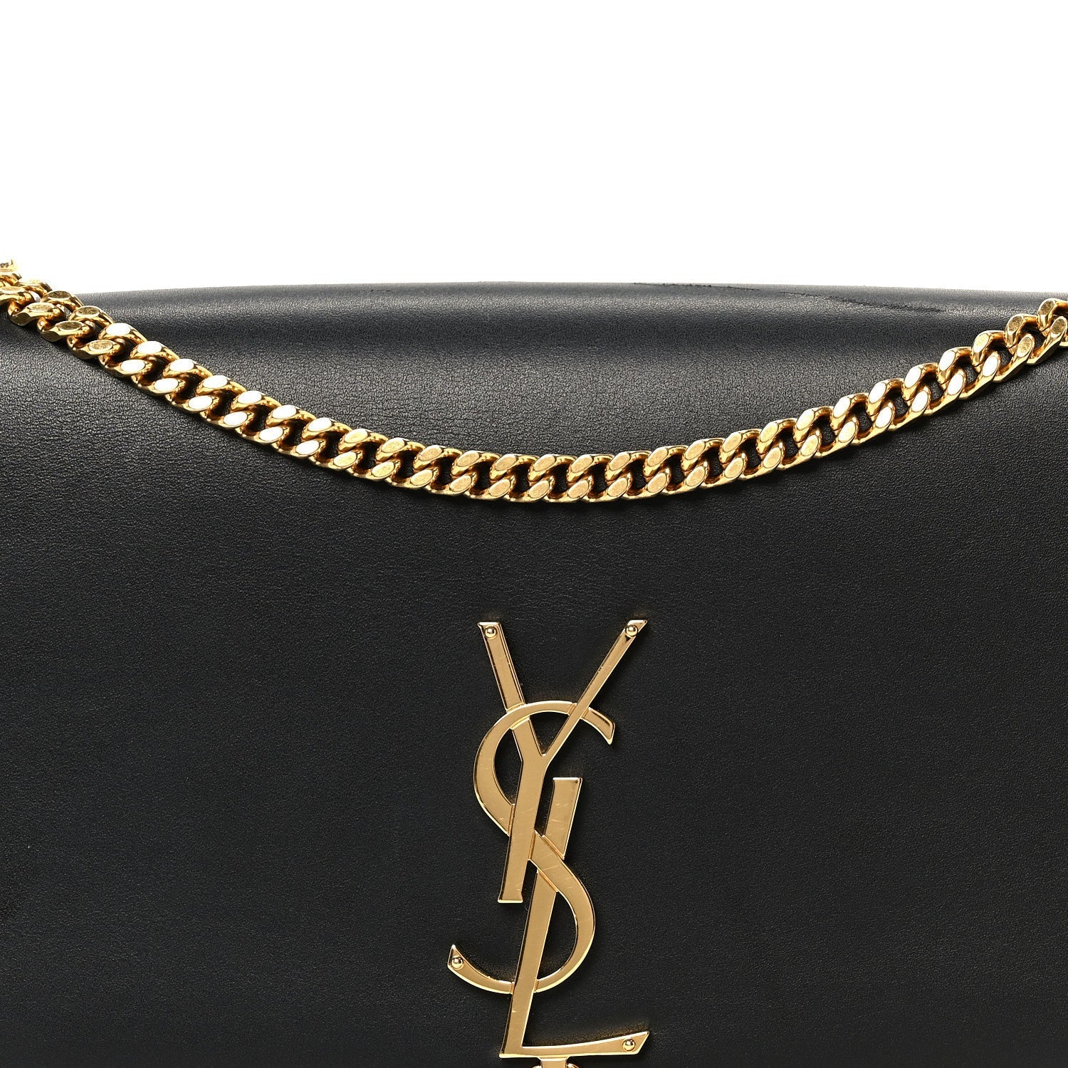 Smooth Calfskin Medium Classic Monogram Kate Tassel Satchel Black