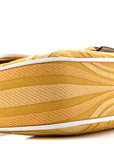 X SARA COLEMAN Canvas Vitello King Seta FF Fish Eye Embroidered Baguette Mostarda White Ice
