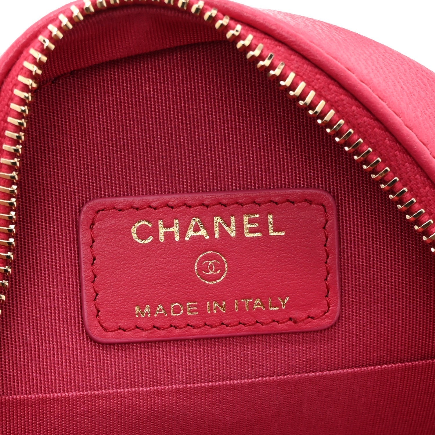 Lambskin Quilted CHNL 19 Round Clutch With Chain Pink