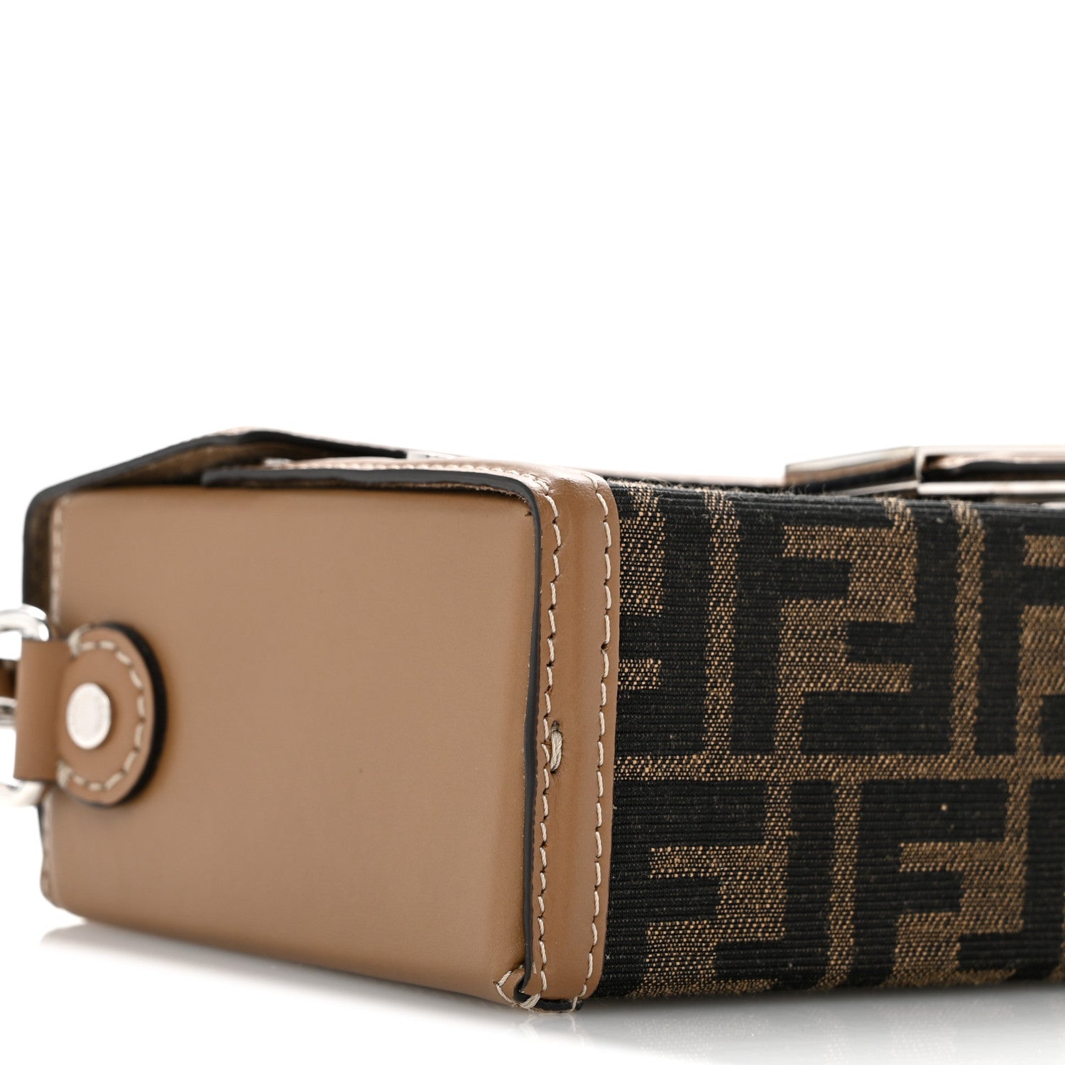 Recycled Fabric Jacquard Vitello King FF 1974 Baguette Soft Trunk Tobacco Moro Sand
