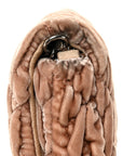 Velvet Matelasse Crystal Chain Shoulder Bag Cammeo