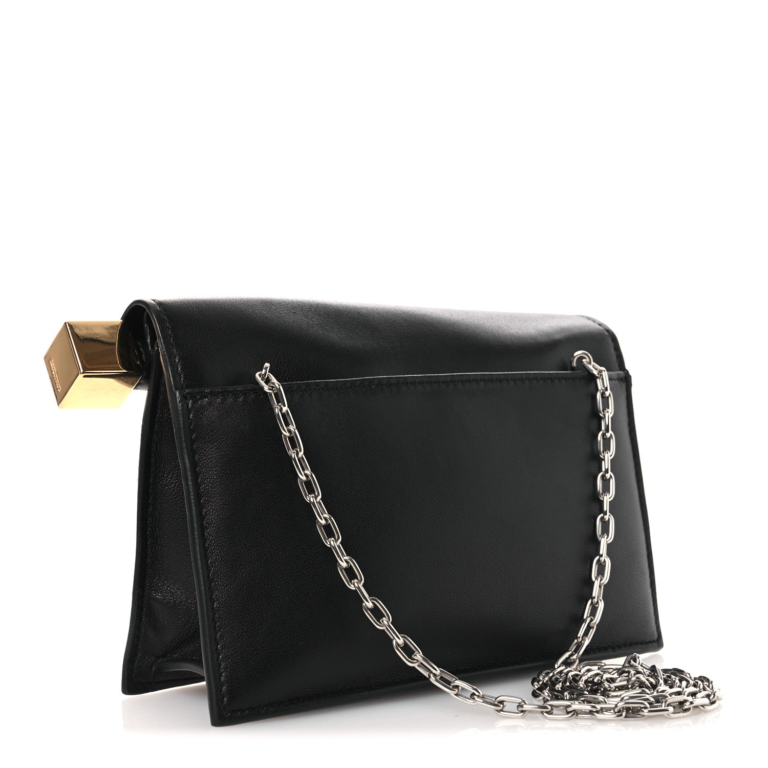 Smooth Calfskin La Pochette Rond Carre Black