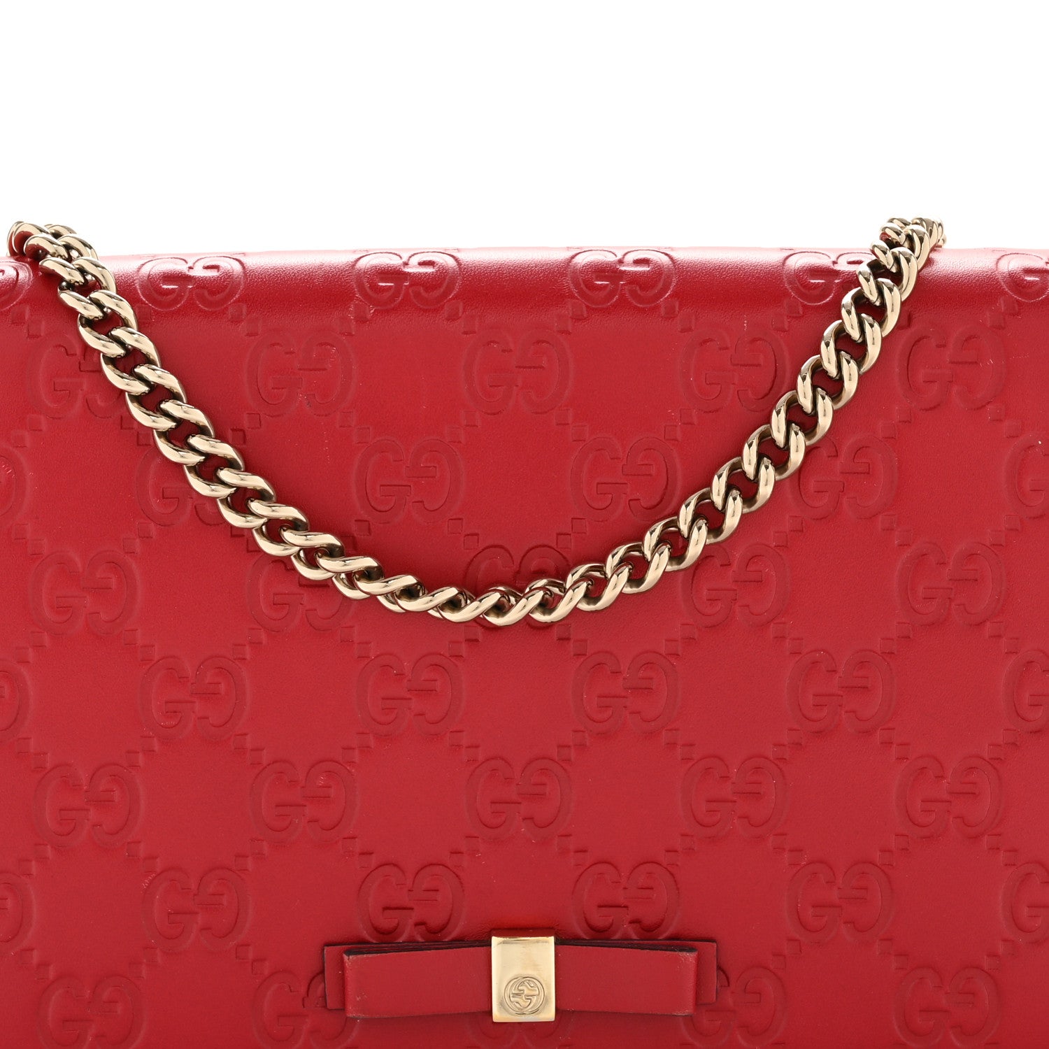 GCCIssima Signature Bowy Chain Wallet Hibiscus Red