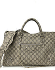 X GCCI GG Supreme Monogram Neo Classic Silver Hardware City Beige Ebony