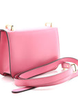 Box Calfskin Triangle Embleme Flap Shoulder Bag Begonia