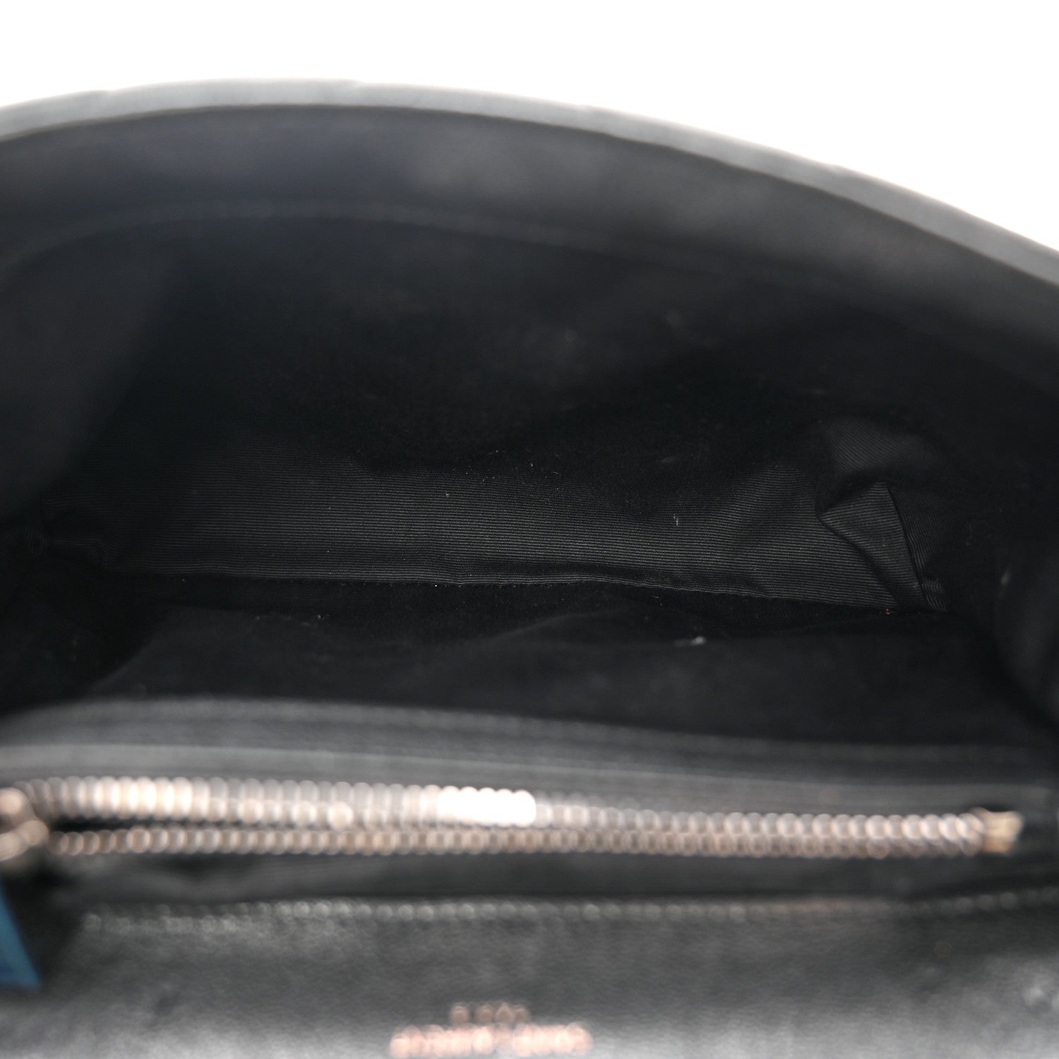 Sheepskin Matelasse Chevron Monogram Medium College Bag Black