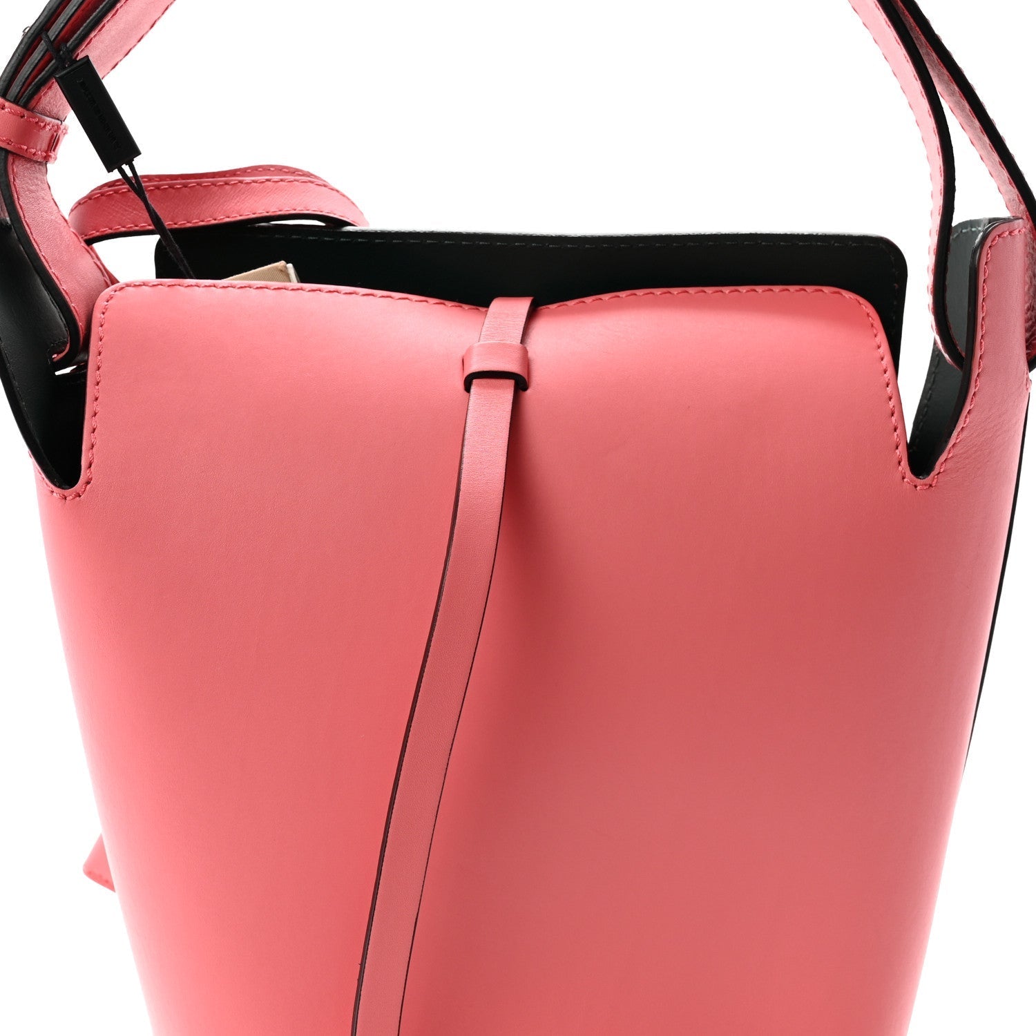 Supple Calfskin Small Bucket Bag Bright Coral Pink