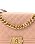 Caviar Quilted Medium Boy Flap Beige