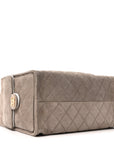 Suede Quilted Medium CHNL 25 Handbag Dark Grey
