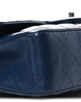 Caviar Quilted Medium Double Flap Navy