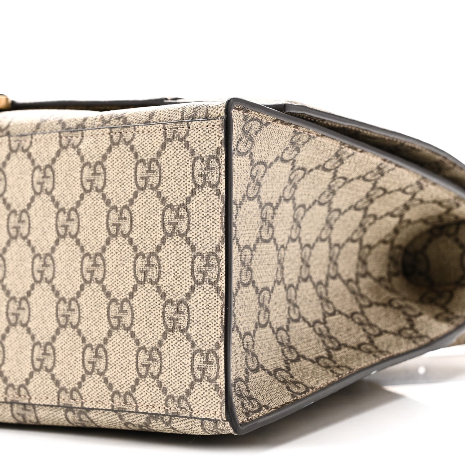 X GCCI GG Supreme Monogram Medium Hourglass Top Handle Bag Beige Ebony
