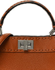 Cuoio Romano Snakeskin Selleria Mini Peekaboo Iconic Satchel Cappuccino