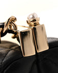 Lambskin Quilted Pearl CC Vanity Case Black