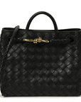 Nappa Intrecciato Small Andiamo Shoulder Bag Black