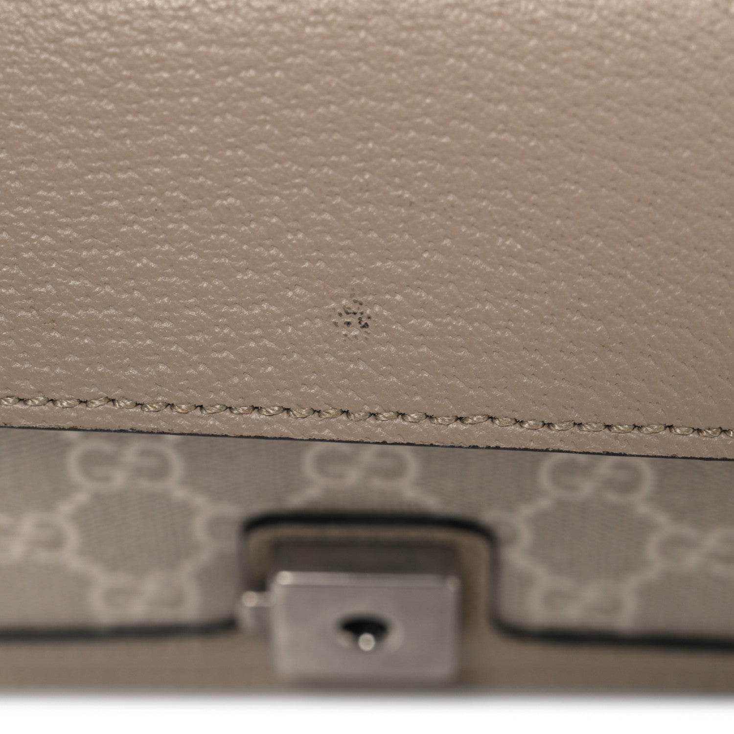 GG Supreme Monogram Textured Dollar Calfskin Small Rectangular Dionysus Shoulder Bag Beige Mystic White Oatmeal