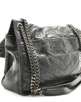 Crinkled Calfskin Matelasse Monogram Medium Niki Chain Satchel Storm