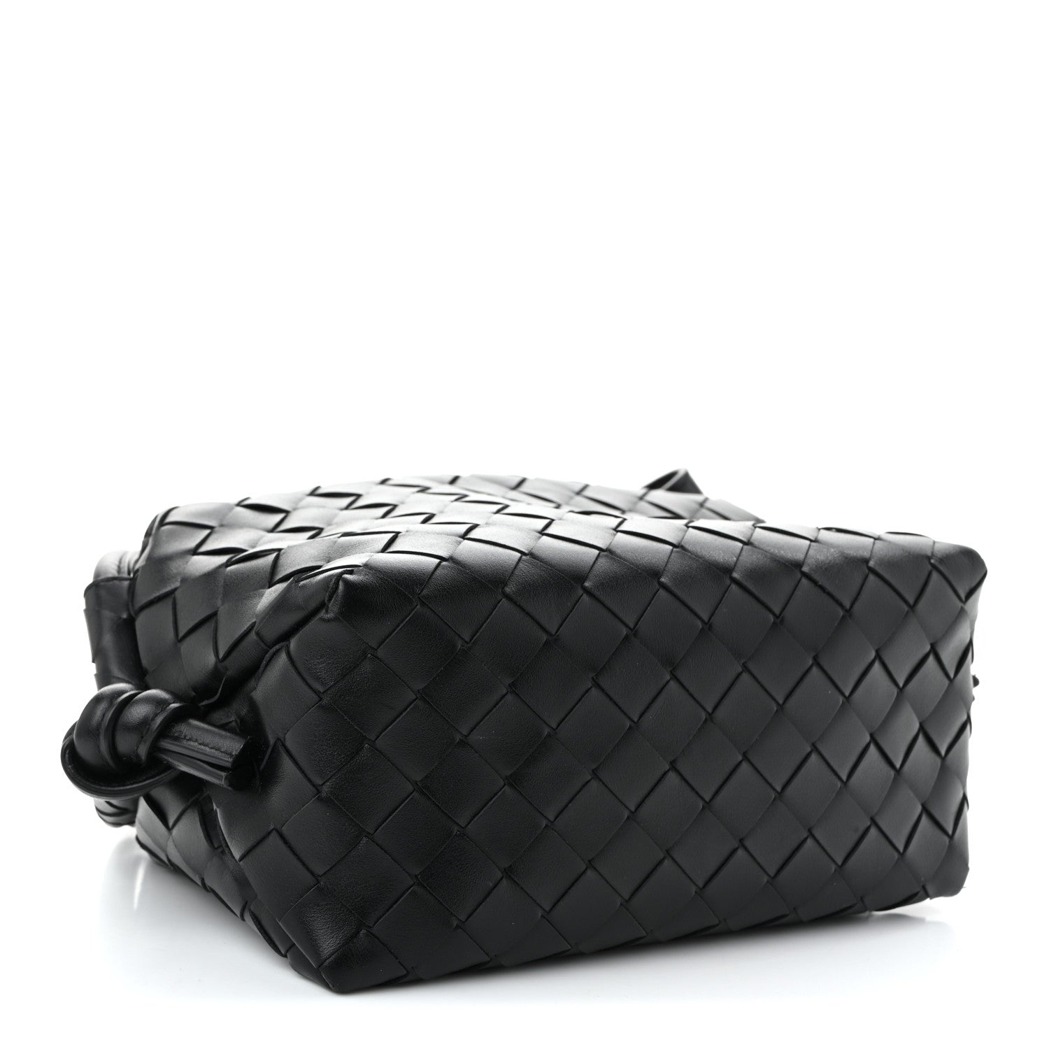 Calfskin Intrecciato Small Loop Top Handle Black