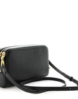 Grained Calfskin Caro Double Pouch Black