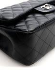 Lambskin Quilted Jumbo Double Flap Black