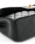 Lambskin Quilted Small Double Flap Black