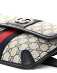 GG Supreme Monogram Web Small Ophidia Belt Bag 90 36 Beige Navy