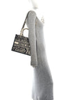 Calfskin D1ORiviera Toile De Jouy Small Book Tote With Strap Blue Multicolor