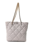 Lambskin Quilted CHNL 19 Shopping Bag Grey