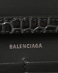 Shiny Calfskin Crocodile Embossed Hourglass Chain Bag Gris
