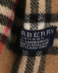 Lambswool Check Fringe Scarf Camel