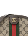 GG Supreme Monogram Textured Dollar Calfskin Web Small Ophidia Dome Shoulder Bag Beige Ebony New Acero