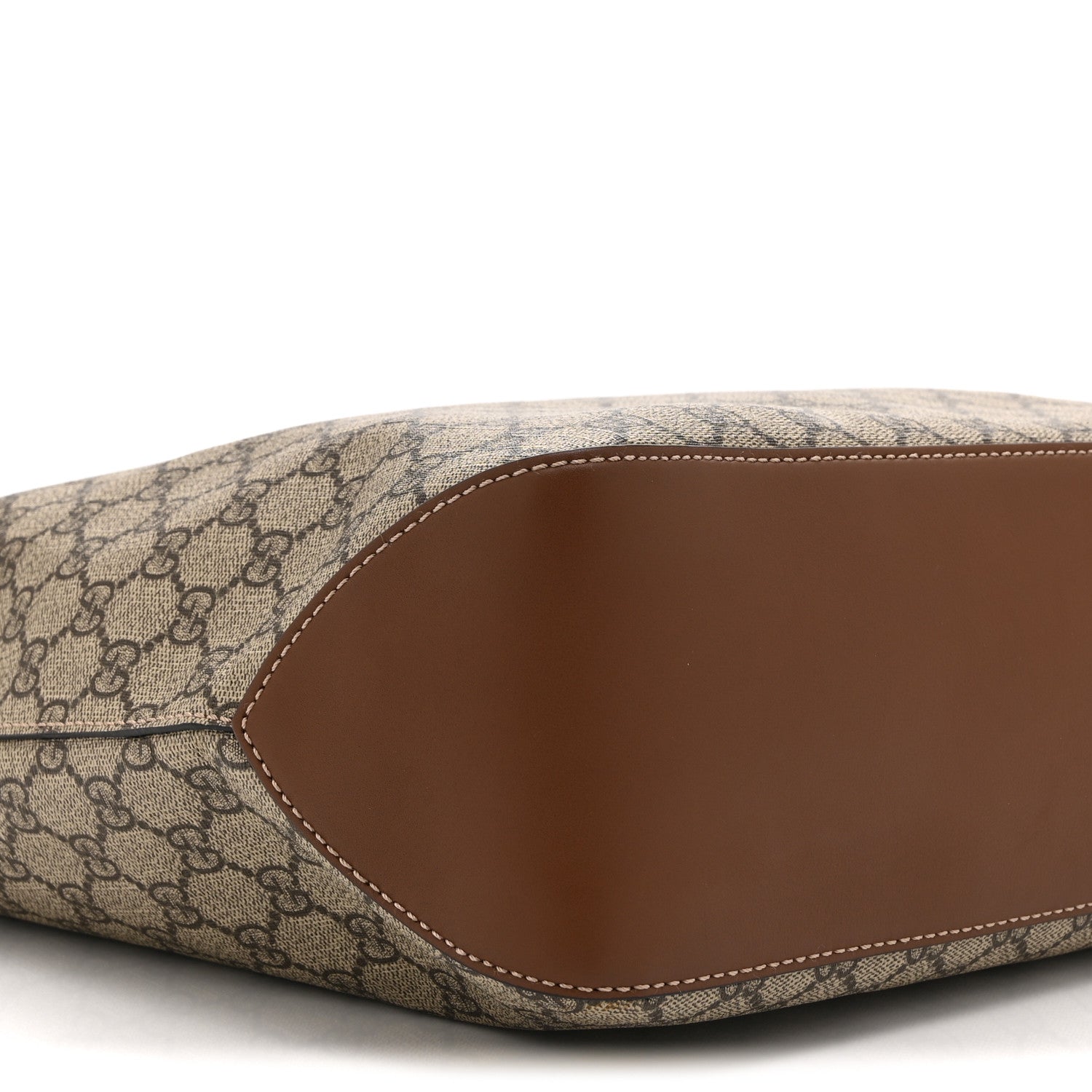 GG Supreme Monogram Large Linea A Hobo Light Brown