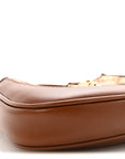New Canvas Charisma Calfskin Crystal GG Monogram Mini Jackie 1961 Hobo Camel Ebony