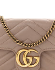 Calfskin Matelasse Super Mini GG Marmont Shoulder Bag Porcelain Rose