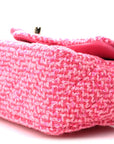Wool Tweed Quilted Mini Rectangular Flap Dark Pink Fuchsia