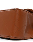 Caviar Quilted Jumbo Double Flap Light Brown