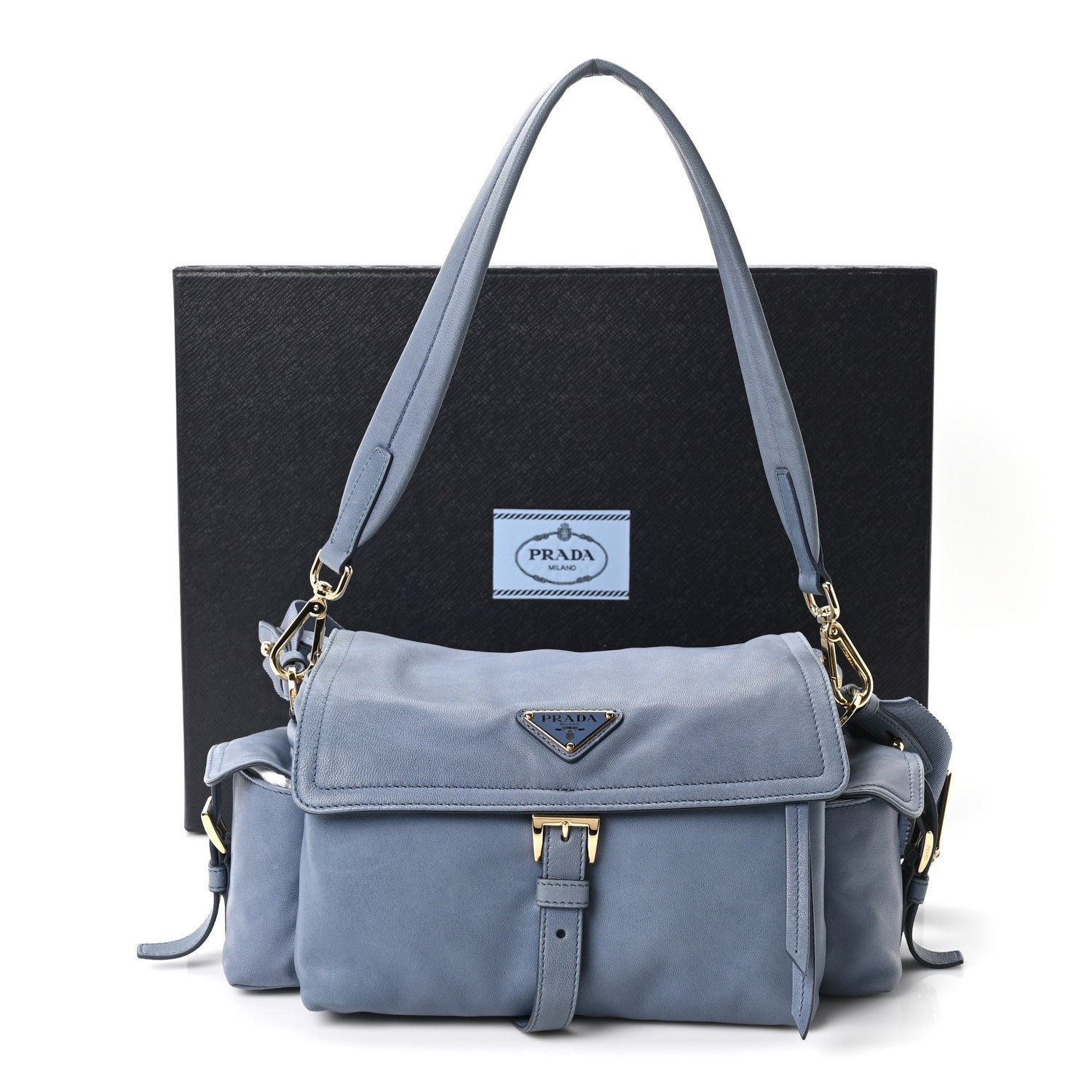 Nappa Medium Explore Shoulder Bag Aviation Blue