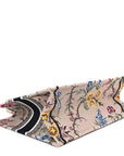 Canvas Embroidered Petites Fleurs Medium Book Tote Rose Multicolor