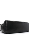 Lambskin Quilted Medium Loulou Puffer Monogram Chain Satchel Black