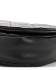 Calfskin Quilted Coco Mail Clutch With Chain Black